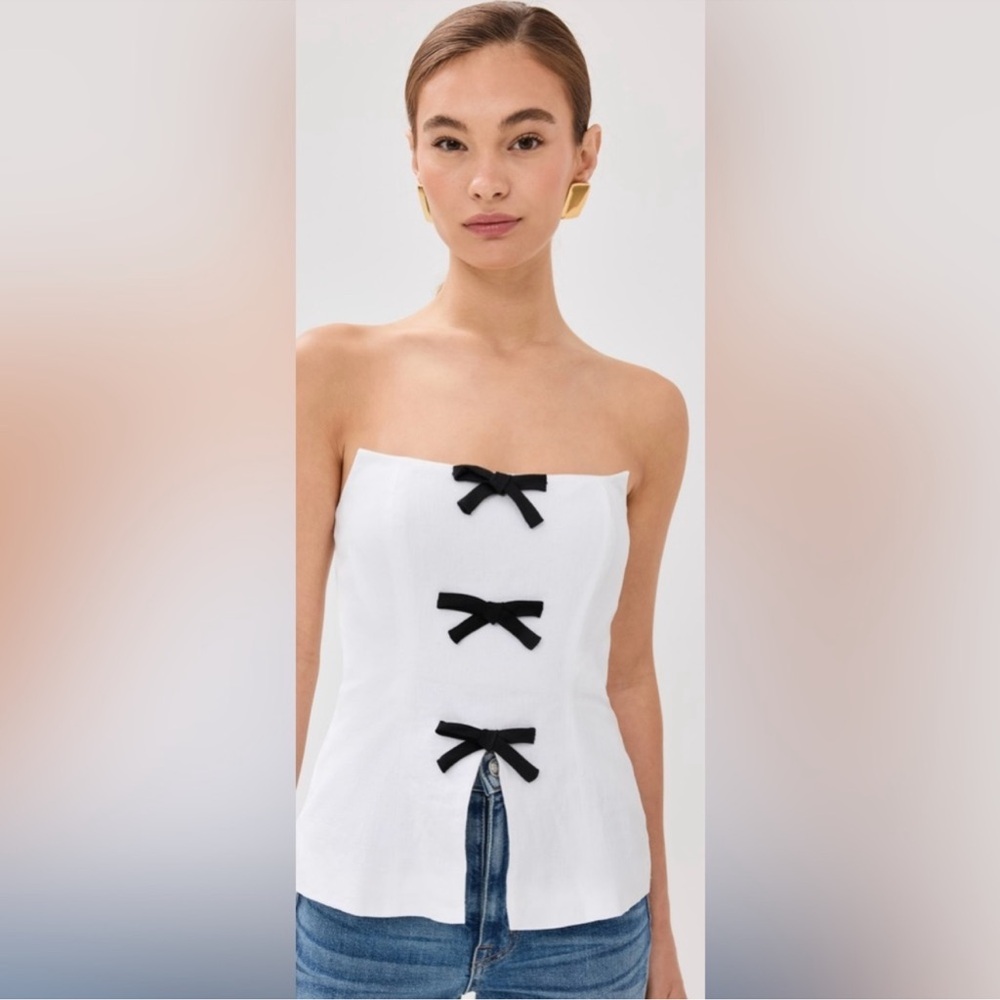Worn Once Reformation Essie Linen Strapless Top